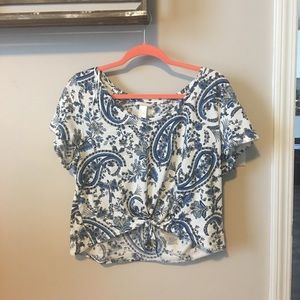 Paisley print crop top